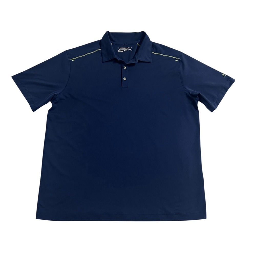 Nike Golf Dri Fit Mens Polo Shirt XL Navy Blue Short Sleeve‎ Tour Performance